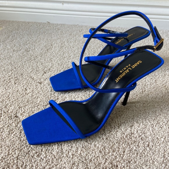 Saint Laurent Nuit Sandal Picasso Blue - Strappy Heel YSL - Picture 2 of 10